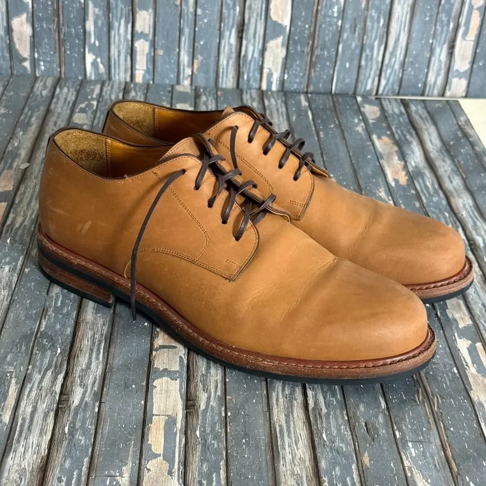 Beckett Simonon Dunham Derby Shoes Mens 11 Tan Leather Business Casual